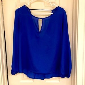 Royal blue long sleeve blouse
